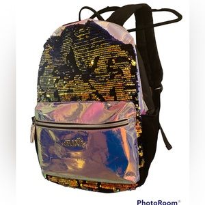 Kids iridescent sequins backpack